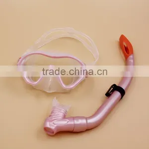 Pink Fashionalable PVC Window China All Silicone Diving Mask Shatter Proof Glass Marks thumbnail-2