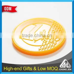 Best Selling Cheap Colorful Trolley Coin Embossed Custom Plastic Token thumbnail-1
