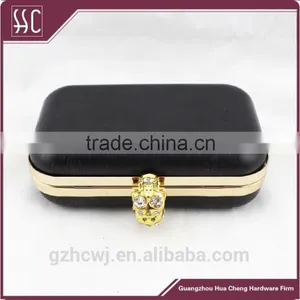 Shiny Gold Skull Head Clutch Frame With Hard Shell & Boxes Purse Frame thumbnail-1