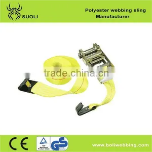 Polyester Sling Belt Flat Hook Ratchet Tie Down With Flat Hook thumbnail-1