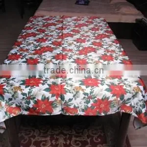 Transfer Print Christmas Design 100% Polester Table Cloth From Manufacturer thumbnail-2