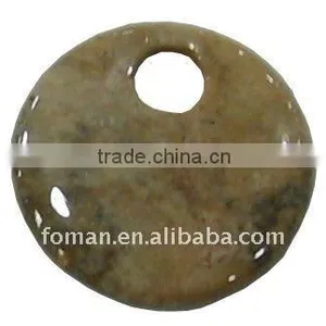 50mm Round Chrysanthemum Jasper Wholesale Gemstone Pendant thumbnail-1