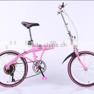16-inch Folding Bike High-carbon Steel Bike Woman V Brake Student Bike thumbnail-1