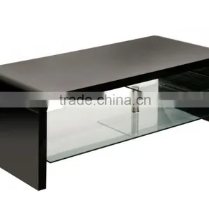 TV-3006 High Gloss Top TV Stand With Clear Glass Shelves thumbnail-2