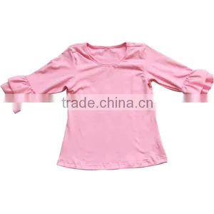 Wholesale 2016 Baby Lavender t Shirt Toddler Girls 3/4 Sleeve Shirt Girls Ruffle Sleeve Shirt thumbnail-2