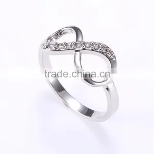 Hot Sale 925 Sterlig Silver Infinity Engagement Ring Silver Infinity Symbol 8 CZ Ring High Polished thumbnail-1