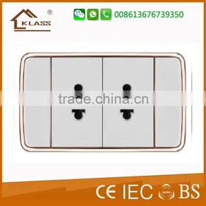 Coloured Decorative Two Pin Double Wall Electricity Mains Socket thumbnail-5