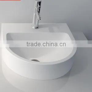 Sanitary Ware China Acrylic Solid Surface Wash Basin, Aritificial Stone Solid Surface Acrylic Wall Hang Wash Basins thumbnail-2