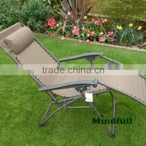 Brown Zero Gravity Garden Lounge Chairs Reclining Garden Chairs With Headrest thumbnail-2