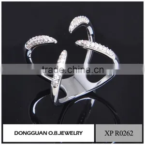 Fashion Gemstone White Gold Ring 925 Silver Adjustable Ring Design Jewelry On Wholesale thumbnail-1