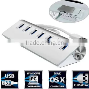 High Quality 7 Ports Aluminum USB 3.0 Usb HUB For Macbook Pro Mac PC Laptop thumbnail-3