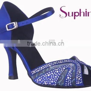 Blue Dance Shoes Lady Glitter Latin Dance Shoes thumbnail-1