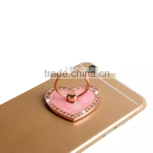 Hot Sale Mobile Phone Metal Stand Holder Finger Ring Holder, Diamonds Heart Shape thumbnail-2