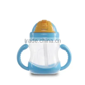 8oz Water Drinking Bottle Plastic Bottles Baby Cup With Handles thumbnail-2