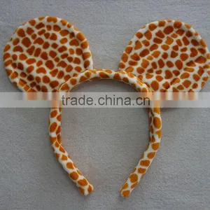 Cute Leopard Printed Velvet Ears Headband thumbnail-1