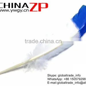 ZPDECOR Wholesale Plume Wonderful Quality Dyed Bulk Blue Half Dipped Bicolourable Turkey Feathers for Sale thumbnail-2