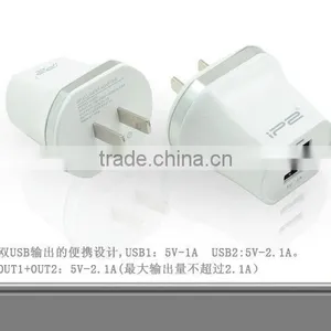 IP2 Universal Dual Usb Port 5V 2A Charger for Samsung for Nokia for HTC for Wiko For Fly IQ For IPhone With EU Plug thumbnail-3