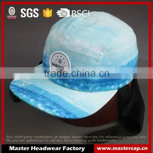 Hot Selling Flat Brim 5-panel Camper Cap With Fixed Belt thumbnail-1