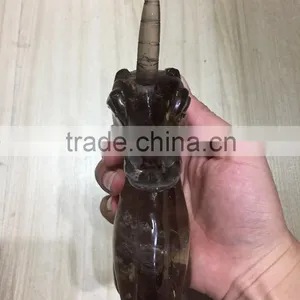 Natural Smoky Rock Quartz Crystal Unicorn thumbnail-4