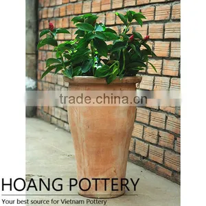 Tall Red Clay Planter Decor - Vietnam Ceramic Pots thumbnail-1