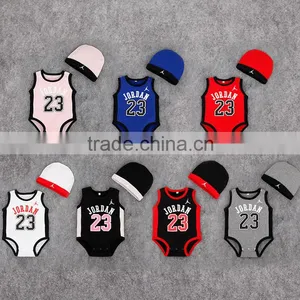 New Infant Clothing Thin Sport Ball Cotton Baby Jordan Coverall Baby Clothes thumbnail-1