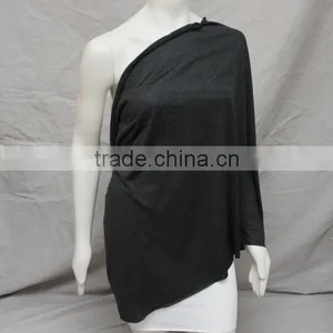 Premium Quality Italy Fashion Super Soft Rayon Spandex Black Nursing Wrap Scarf Cover thumbnail-2
