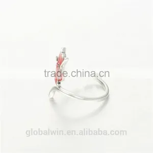 Sterling Silver Jewelry Red Enamel Cute Cat Lady Ring thumbnail-3