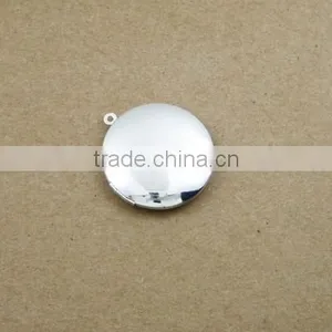 20mm Silver Plated Brass Round Blank Photo Locket Pendant Charm DIY Jewelry Supplies 1112005 thumbnail-1
