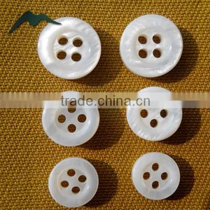 18L, 16L, 14L 3MM Thickness White 4 Holes Real River Shell High End Shirt Button thumbnail-1