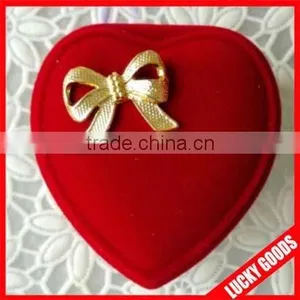 Heart Shaped Elegant Royal Blue Wedding Jewelry Ring Box Wholesale thumbnail-2