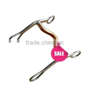 Stainless Steel Horse Curb Bit With Copper Low Port Mouth(Type-069) thumbnail-1