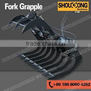 Skid Steer Attachment Fork Grapple thumbnail-1