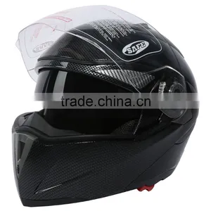 DOT Carbon Modular Dual-Visor Flip Up Sun Motorcycle Full Face Helmet S M L XL thumbnail-1