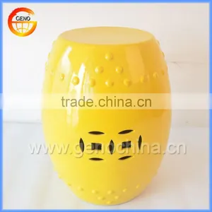 Chinese Ceramic Yellow Drum Stool With High Quality thumbnail-1