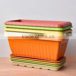 Biodegradable Plant Fiber Square Plant Pots Plastic With Saucers thumbnail-1