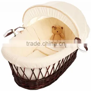 2016 Cheap Gift Dark Bassinet Wicker Baby Baskets for Sale thumbnail-1