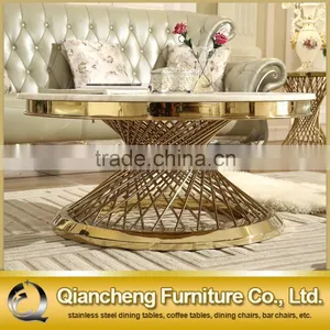 New Model Rose Golden Round Coffee Table Tea Table thumbnail-3
