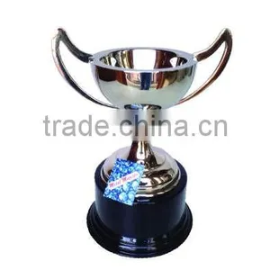 New Arrival Silver Finish Award Cup Trophy With Wooden Base thumbnail-1