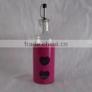 Colored Metal Coated Top Quality Oil Glass Bottle With Dispenser thumbnail-3