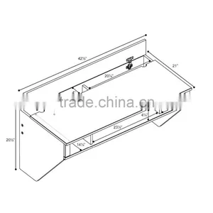 Floating Desk Storage Modern Wall Computer Desk Floating Hanging Shelving Space Saver Wall Mounted Desk thumbnail-5