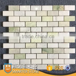 Yellow Fantasy Chinese Marble Square Mosaic 48x48 mm on Mesh thumbnail-2