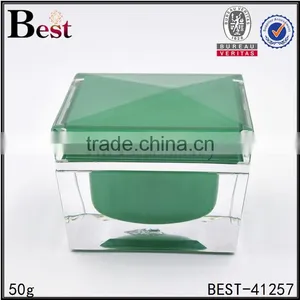 Square Acrylic Cosmetic Jar 50 ml Crystal Acrylic Jar for Face Cream thumbnail-3