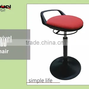 Adjustable Height Movable Studio Footrest Kitchen Swivel Bar Chair With Wheel thumbnail-2