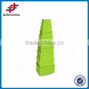 10 Pcs Paper Gift Box Set, Pure Green Gift Box thumbnail-1