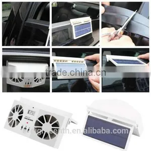 2017 Hot Built-in Battery Rechargeable Solar Car Cooler Solar Powered Car Front / Rear Window Air Vent Cool Cooler Fan thumbnail-1