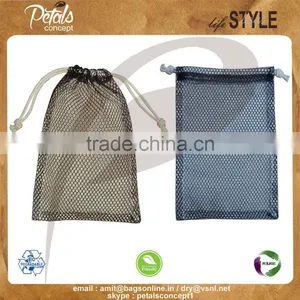 Window Drawstring Bag With Front Mesh & Back 150 GSM Cotton Fabric thumbnail-1
