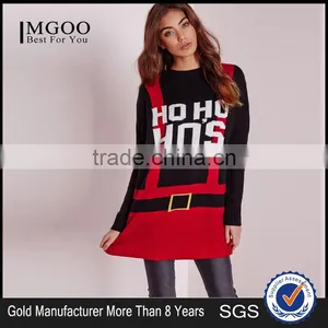 Custom Pattern Design Women Oversized Christmas Jumper Longline Sweater Knitwear Pullover Long Sleeve thumbnail-1