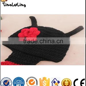 NPT25 Tinaluling Newborn Baby Ladybug Fancy Baby Hat Woolen Baby Photography Props thumbnail-2