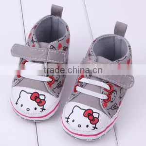 2014 Wholesale Baby Shoes Girls Gray Hello Kitty Infant Shoe Girls Cavans Kitty Shoes thumbnail-1