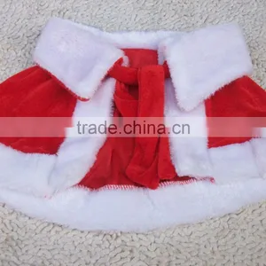 Princess Girls Christmas Three Piece Suit Red Hat Plush Shawl Dress thumbnail-2